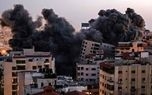فرو ریختن یک برج مسکونی در غزه پس از حمله هوایی + فیلم