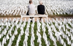 چیدمان هنری به یاد آور: ۶۶۰هزار پرچم سفید به یاد قربانیان کرونا