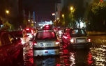 آبگرفتگی خیابان‌های تهران در پی بارش شدید باران