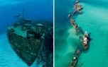 کشتی‌های غرق شده تنگالوم در سمت غربی جزیره مورتون در استرالیا