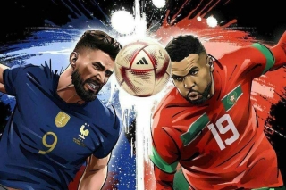 عکس | فرانسه و مراکش وسط بازی نیمه نهایی جام جهانی کارتون شد! | حرکت یک بازیکن به سبک سوباسا و کاکرو!