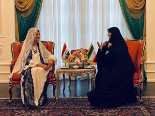 تصاویر | پوشش متفاوت همسر رئیس جمهور عراق در دیدار با همسر رئیسی